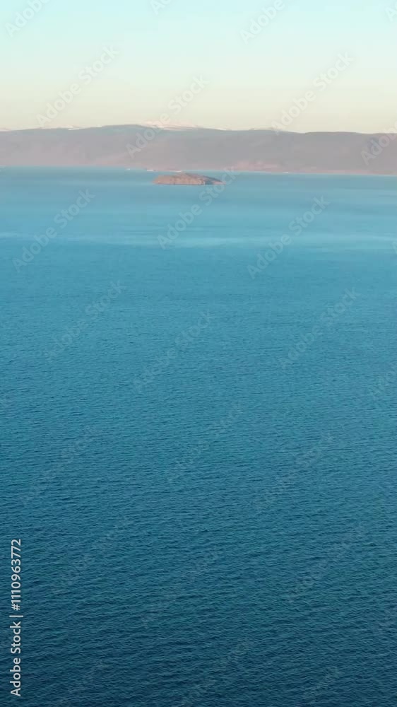 Aerial view of lake during autumn Aerial view of lake during autumn