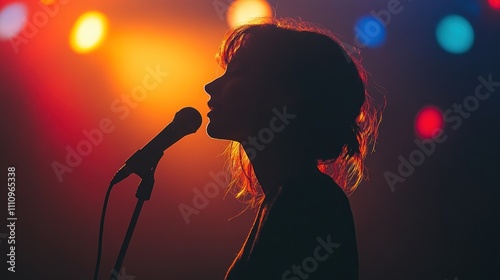 Silhouette of a Singer on Stage