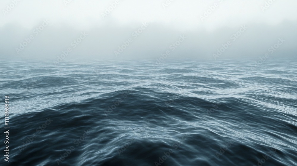 Fototapeta premium A Foggy Sea with Gentle Waves