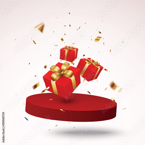 celebration gift boxes, element with empty space for text