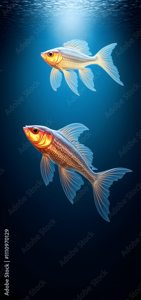 Naklejka premium Depths of Light - Explore the mysterious underwater world