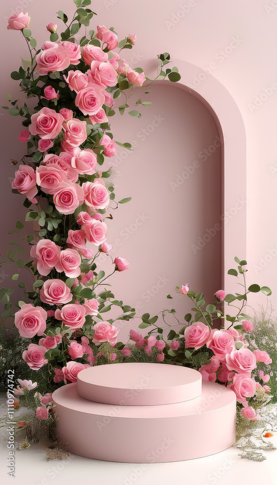Valentines day product display podium mock up background, roses, flowers, spring table beauty stand display nature white, floral background podium cosmetic, romantic, easter, ad, podium platform Valentines day product display podium mock up background, roses, flowers, spring table beauty stand display nature white, floral background podium cosmetic, romantic, easter, ad, podium platform