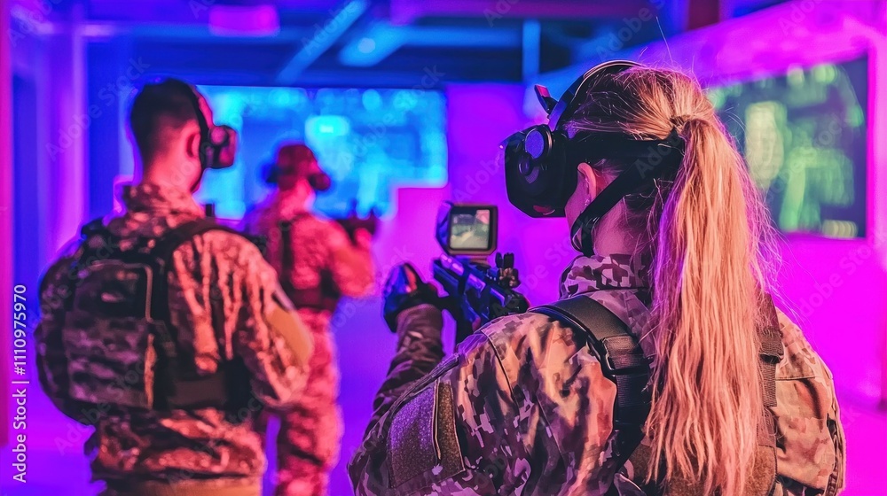 Fototapeta premium Immersive Military VR Training Simulation