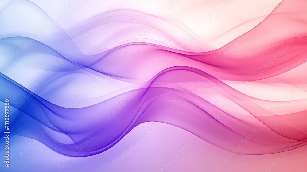 Naklejka premium Abstract waves in blue and pink create a soothing visual effect.