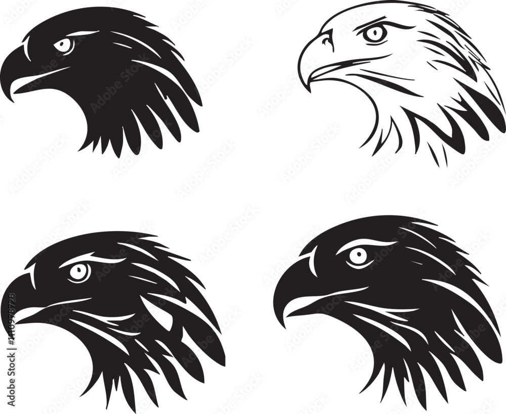 Fototapeta premium Majestic Hawk Head Designs for Nature-Themed Art 