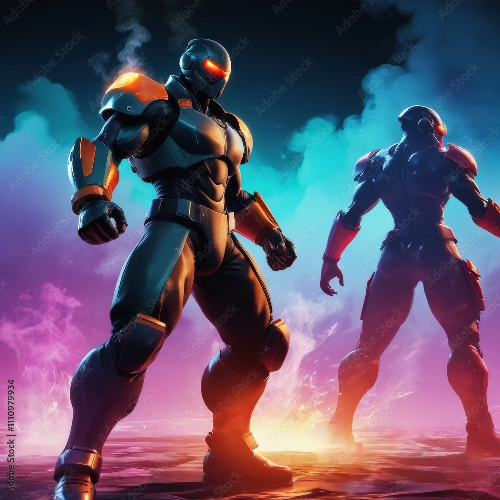 Naklejka premium robots in action