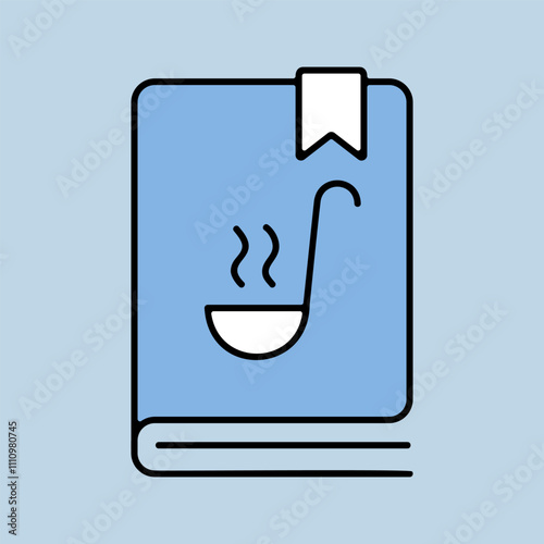 Cookbook or cookery book vector icon. Recipe book