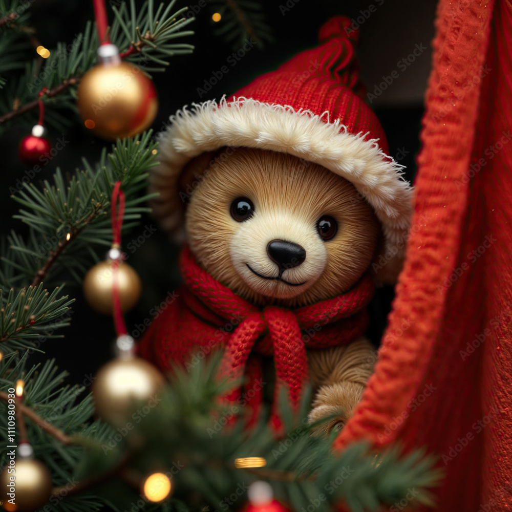 Urso de natal, Urso com gorro de papai noel, urso em arvore de natal ...