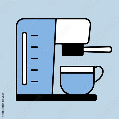 Coffee machine with cup vector icon