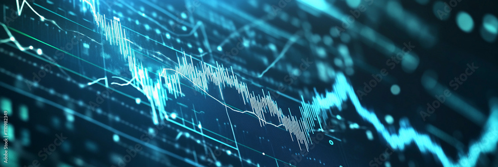 Financial data analysis on digital display with graphs Financial data analysis on digital display with graphs