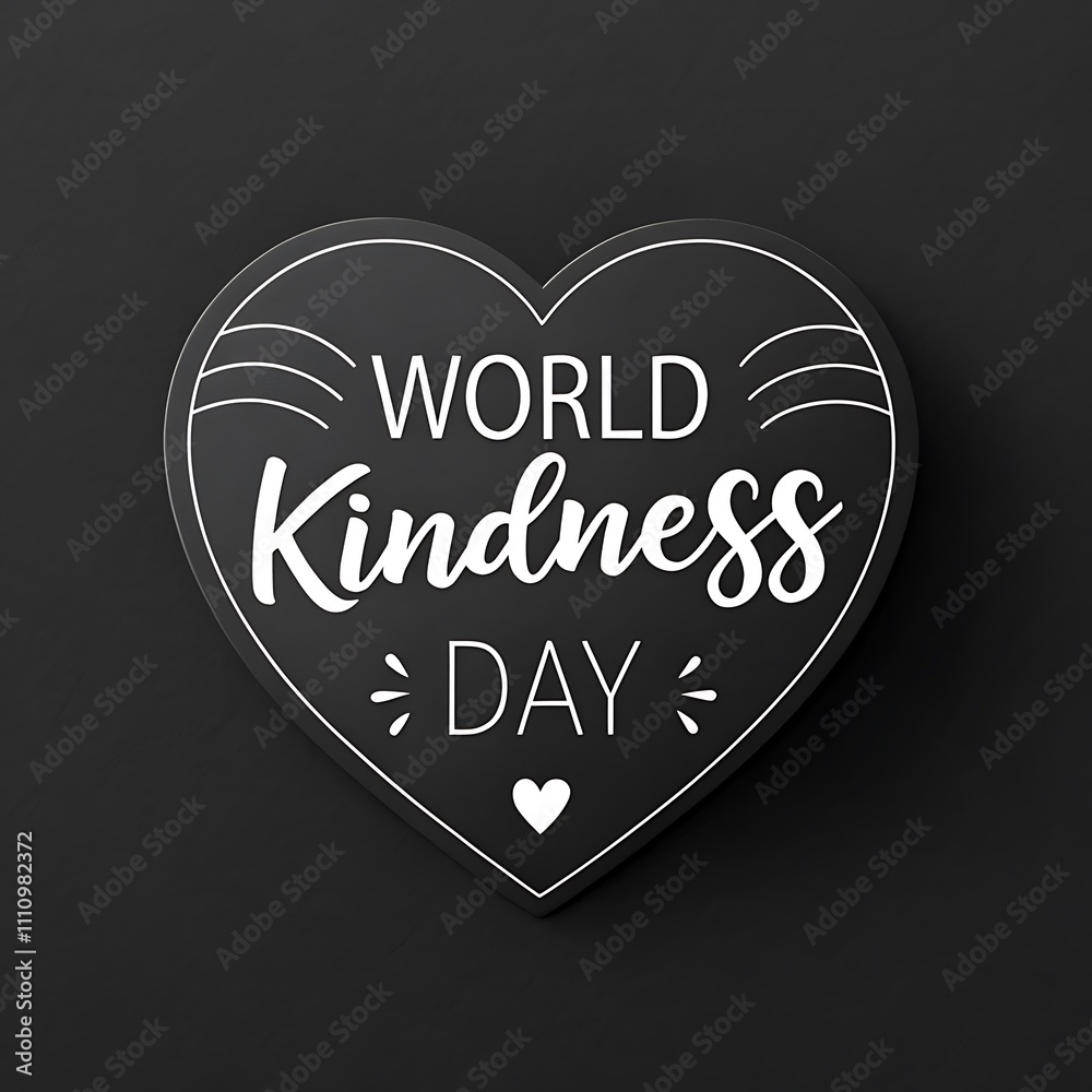 Obraz premium Random acts of Kindness Day. Cute happy Earth holding big heart.