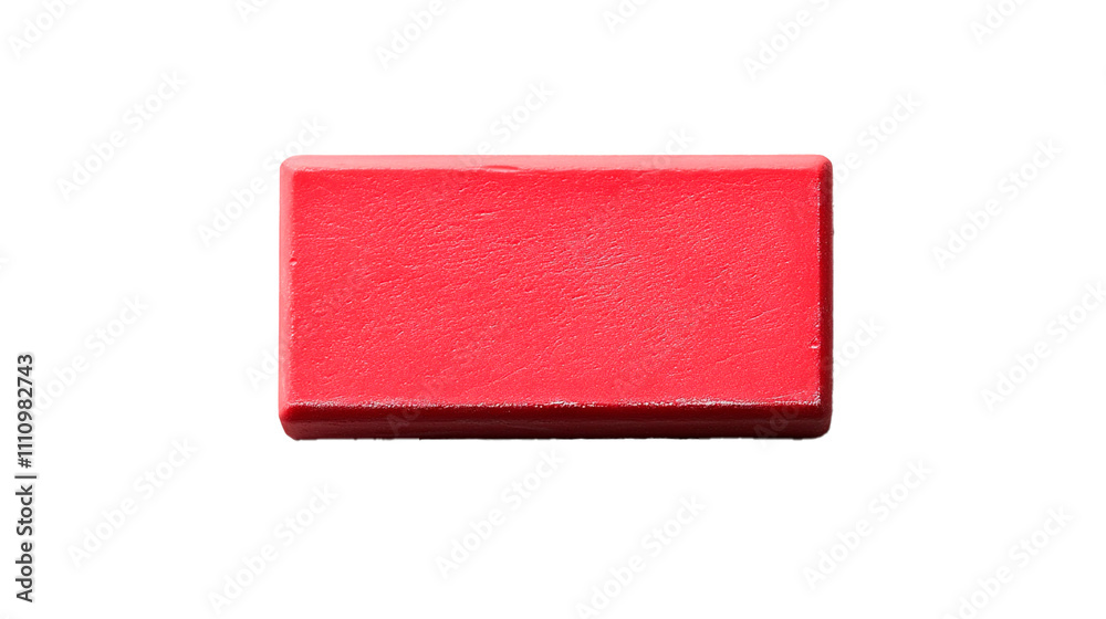 Bright red rectangular block for art and crafting activities in a creative setting Bright red rectangular block for art and crafting activities in a creative setting