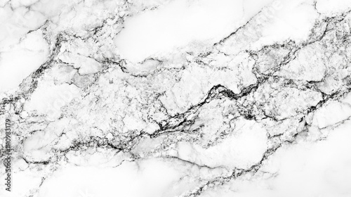 Close-up of White Marble with Gray Veins