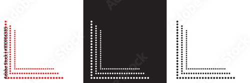 Dashed border corner edge icon.  Vector illustration. isolated on white and black background. EPS 10