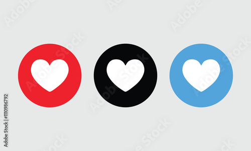 Red Heart and Like symbol, Thumb up and heart icon, Love icon, Blue like buttons, social media Empathetic Emoji