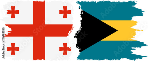 Bahamas and Georgia grunge flags connection, vector