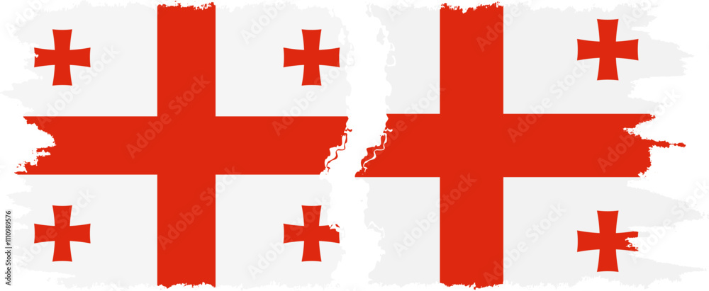 Georgia and Georgia grunge flags connection, vector Georgia and Georgia grunge flags connection, vector