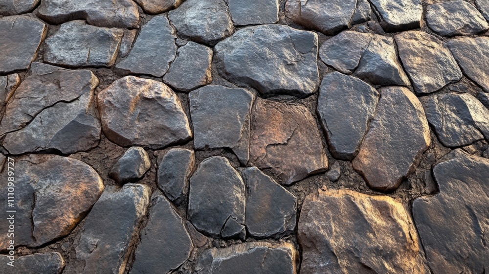 Close-up of a Stone Wall with Irregularly Shaped Stones Close-up of a Stone Wall with Irregularly Shaped Stones