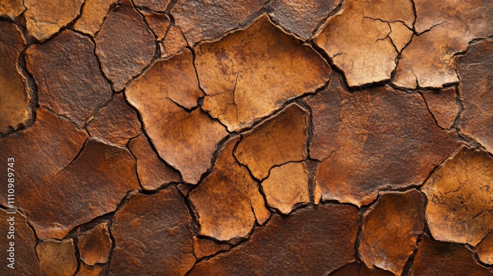 Cracked Brown Surface with Irregular Shapes Cracked Brown Surface with Irregular Shapes