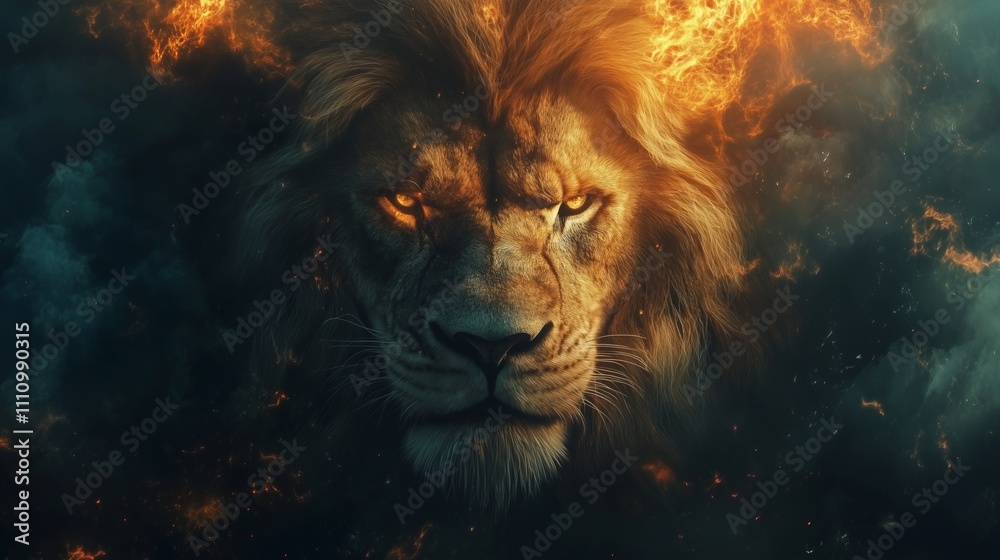 Naklejka premium Lion of Judah, exuding strength and power