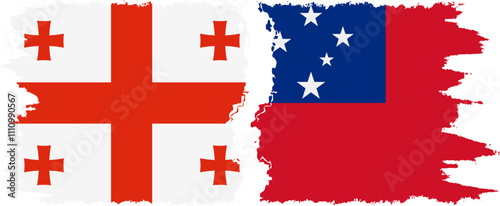 Independent State and Georgia grunge flags connection, vector