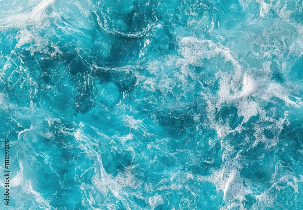 Captivating Close-Up of Turquoise Ocean Waves Creating Textured Patterns and Foamy White Crests Against a Vibrant Aquatic Background in Natural Light Captivating Close-Up of Turquoise Ocean Waves Creating Textured Patterns and Foamy White Crests Against a Vibrant Aquatic Background in Natural Light