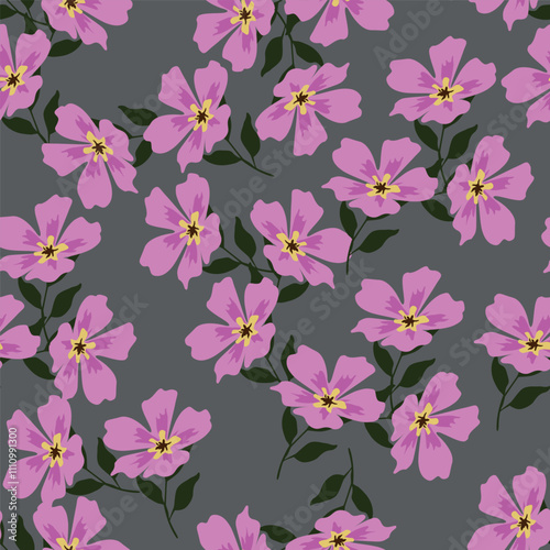 Cute feminine watercolor seamless pattern with wildflowers.hand drawn