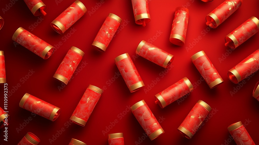 Abstract and minimal interpretation of Lunar New Year's firecrackers