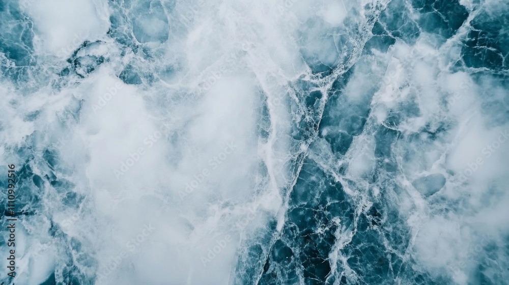 Fototapeta premium Abstract Ocean Foam Pattern with White and Blue Tones