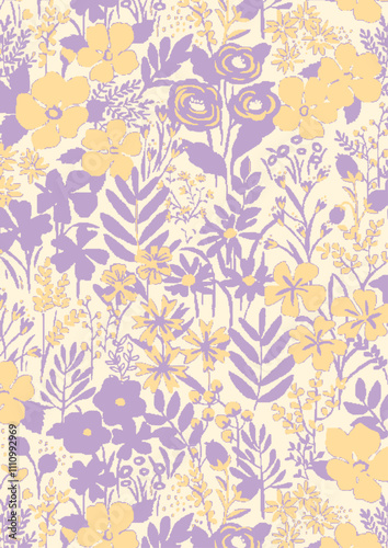 Wallpaper Mural Vector seamless pattern. Pretty pattern in small flowers. Small blue flowers. White background. Ditsy floral background. The elegant the template for fashion prints. Stock vector. Torontodigital.ca