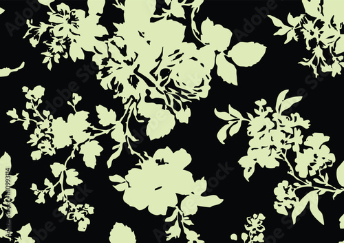 Wallpaper Mural Vector seamless pattern. Pretty pattern in small flowers. Small blue flowers. White background. Ditsy floral background. The elegant the template for fashion prints. Stock vector. Torontodigital.ca