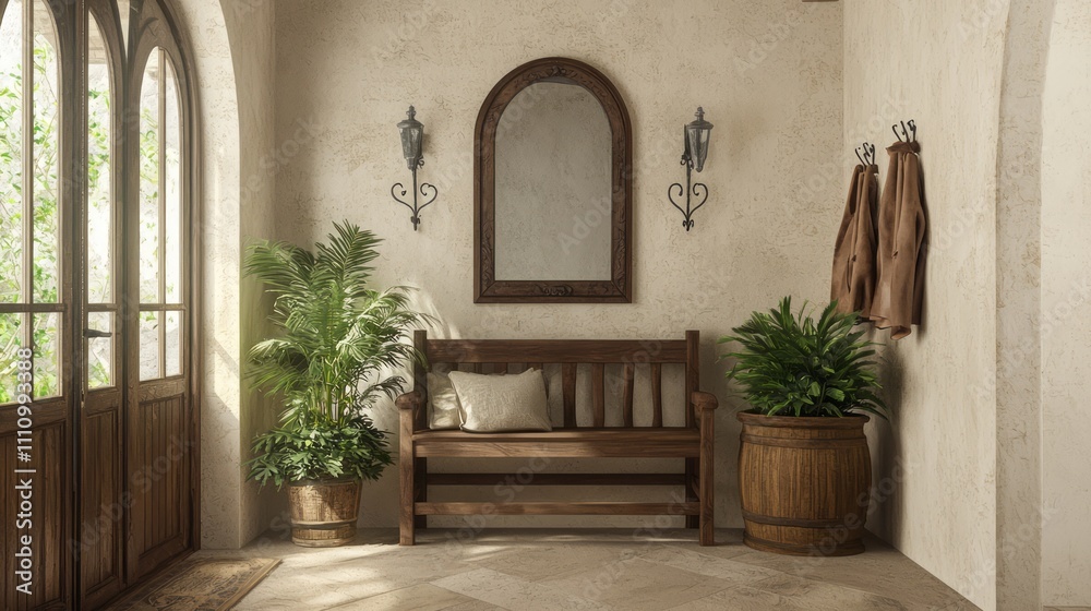 Modern-Medieval Charming Entryway with Vaulted Ceiling and Rustic Elements Modern-Medieval Charming Entryway with Vaulted Ceiling and Rustic Elements