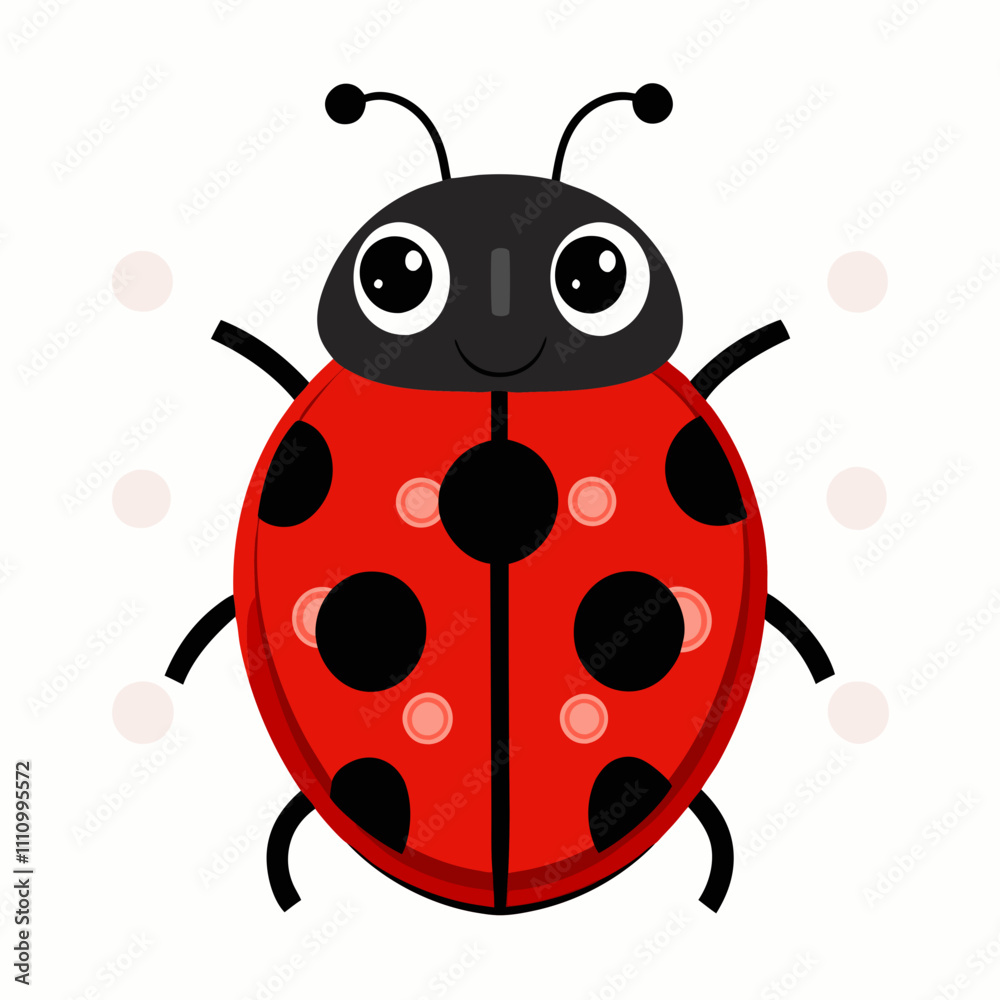 Naklejka premium cartoon illustration ladybug