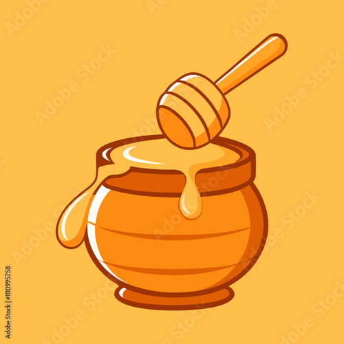 Vector Illustration Of Fresh Honey
