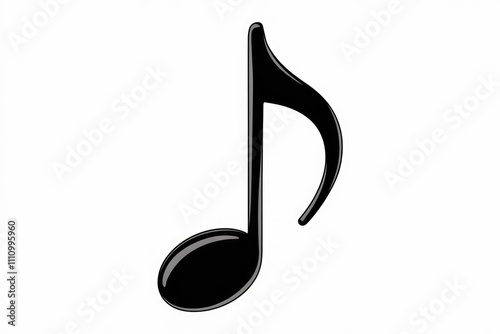 A simple black musical note on a white background.