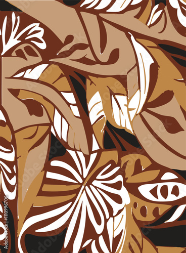 Abstract Big flowers pattern, upscale floral pattern. graphical textures floral, trendy colors pattern , flowers background with leaves. vector illustration.
