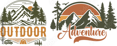 outdoor and adventure vector vintage t shirt design