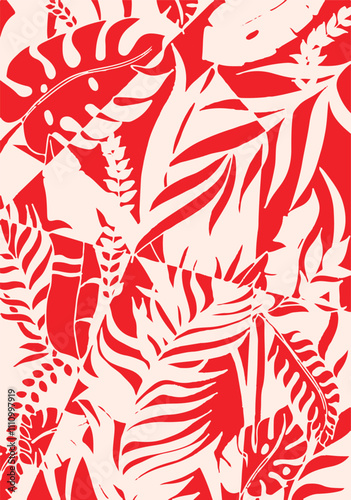 Abstract Big flowers pattern, upscale floral pattern. graphical textures floral, trendy colors pattern , flowers background with leaves. vector illustration.