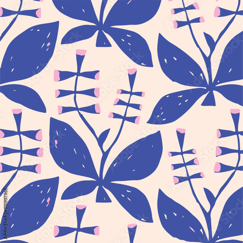 Abstract Big flowers pattern, upscale floral pattern. graphical textures floral, trendy colors pattern , flowers background with leaves. vector illustration.