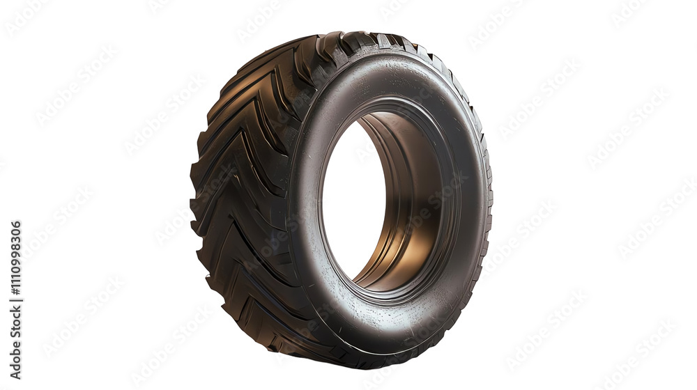Heavy-duty tire, white isolate background Heavy-duty tire, white isolate background
