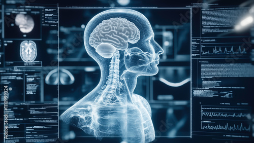 A comprehensive digital exploration of human anatomy focusing on brain structure and function through advanced visualization,  virtual laboratory and medical science. 