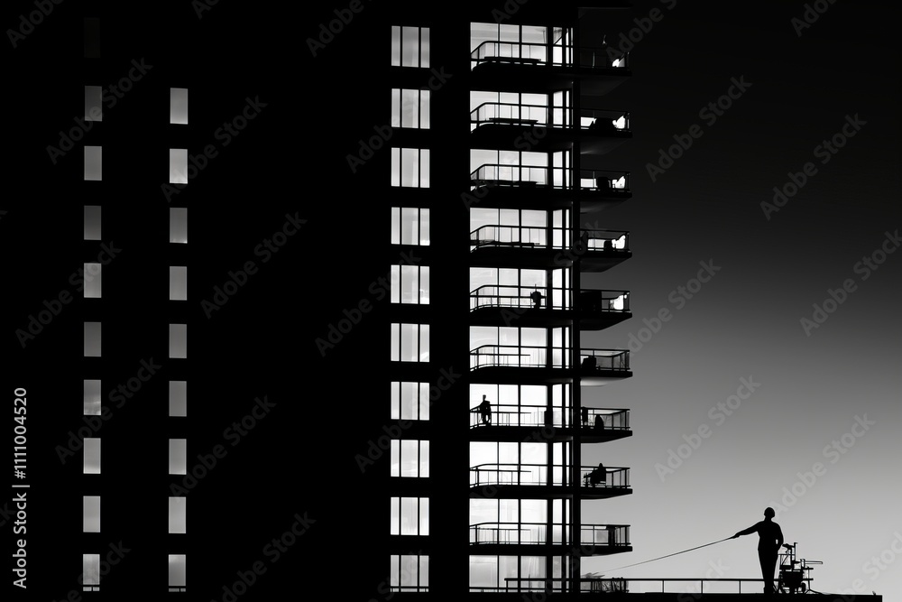 Elegant silhouette of a man against a vibrant background, capturing a sense of mystery Elegant silhouette of a man against a vibrant background, capturing a sense of mystery