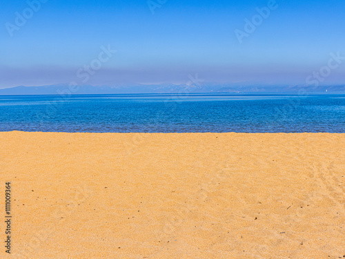 The Clear Waters of Lake Tahoe and The Sierra Nevada Mountains at Baldwin Lake , Lake Tahoe, California, USA