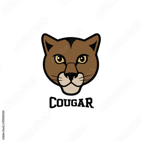 Wild Cougar Vector Logo.