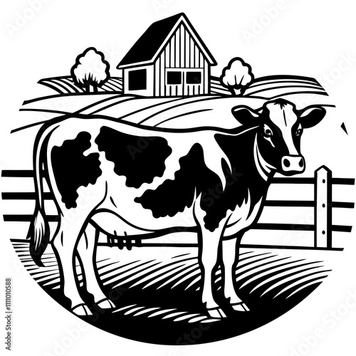 black and white cow