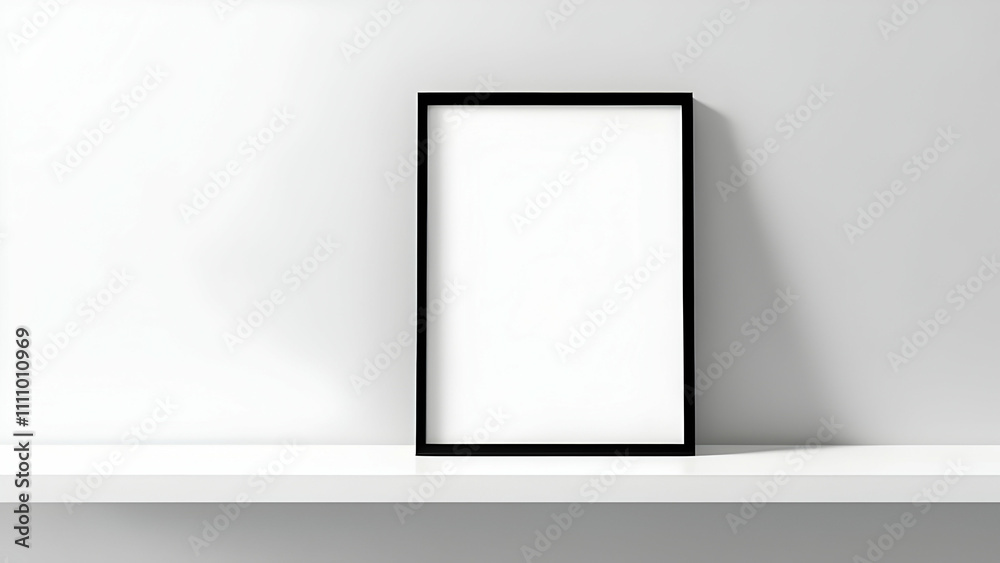 Elegant A4 Paper Mockup with Black Frame and Gray Gradient Background Elegant A4 Paper Mockup with Black Frame and Gray Gradient Background