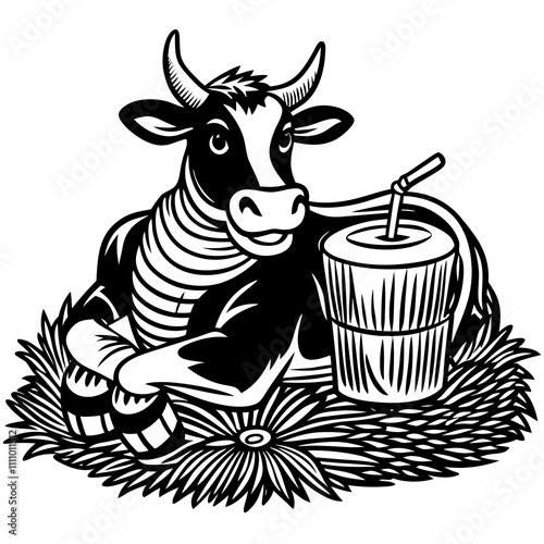 black and white cow