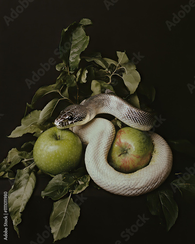 snake  with apple