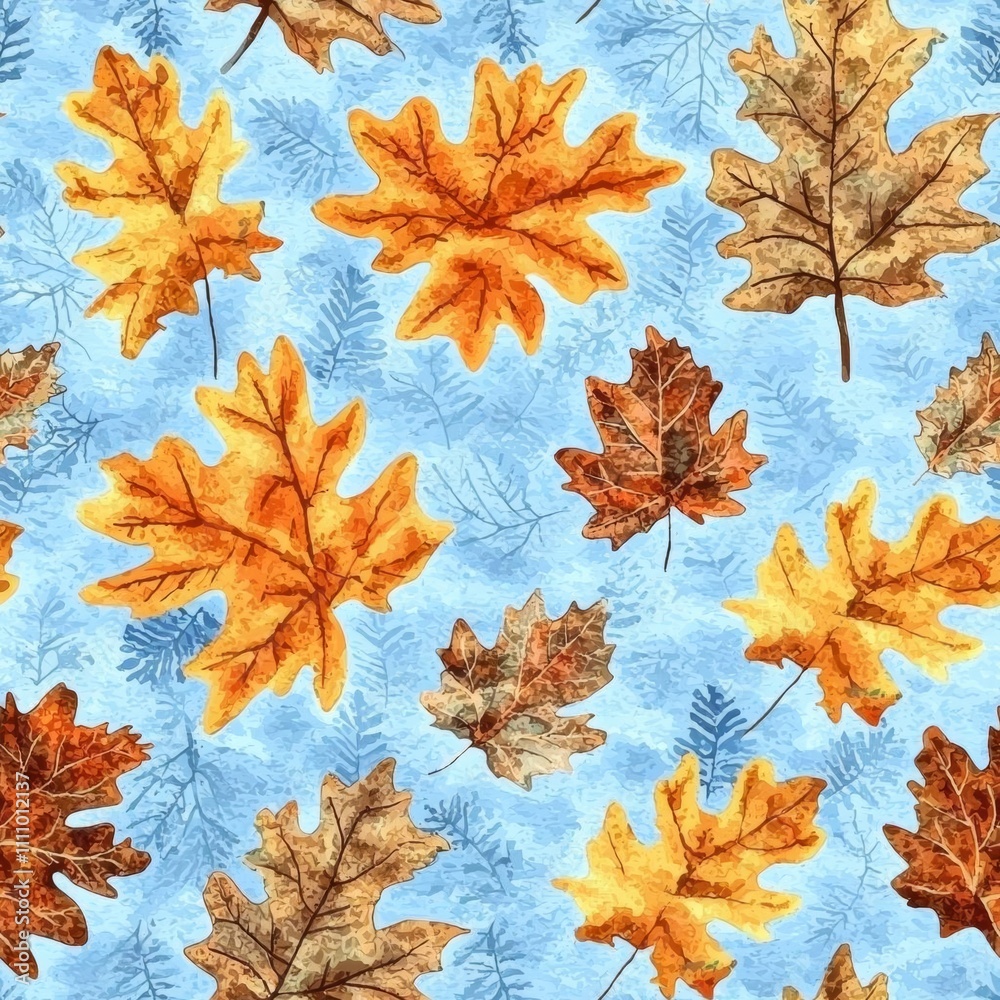 Autumn leaves seamless pattern Autumn leaves seamless pattern
