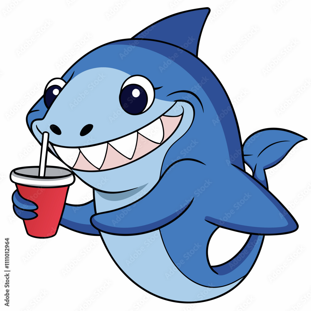 Naklejka premium cartoon shark cartoon